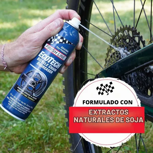 Vista 2 de Finish Line EcoTech - Aerosol desengrasante para cadena de bicicleta, 12