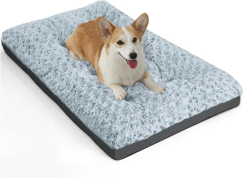 Vista 11 de POCBLUE Camas lavables para perros para jaulas, alfombrilla pequeña de felpa para jaulas, almohadilla antideslizante para jaulas para uso en Negro