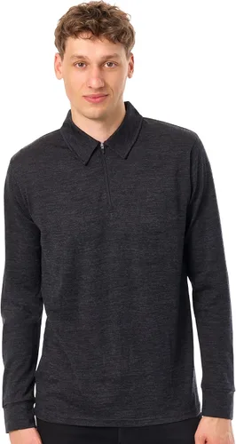 Vista 12 de 100% Merino Wool Polo Shirt Men - Quarter Zip Long and Short Sleeve Black