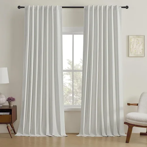 Vista 11 de Cortinas opacas de 54 pulgadas de largo para dormitorio, sala de estar, cortinas beige con aislamiento térmico, oscurecimiento de la habitación