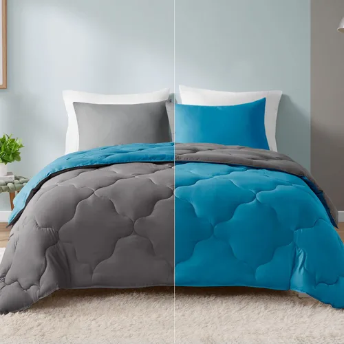 Vista 17 de Comfort Spaces Vixie Juego de Edredón Reversible - Cubierta Acolchada Geométrica Casual de Moda, Ropa de Cama Acogedora Alternativa de Plumón