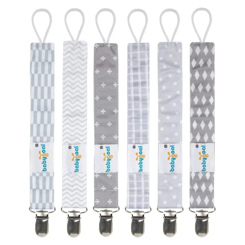 Vista 15 de Babygoal 6PBM05-HZ Juego de 6 prendedores para chupón para niños y niñas, se adaptan a la mayoría de los estilos de chupones y juguetes de dentición