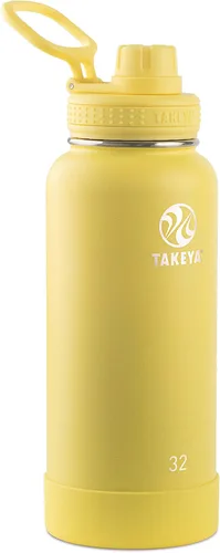 Vista 7 de Takeya Actives Botella de agua con tapa de boquilla, botella con doble aislamiento de acero inoxidable, apta para lavavajillas y sin BPA, botella