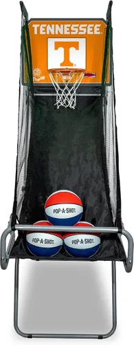 Vista 9 de Pop-A-Shot - Tailgate Game with NCAA Graphics l Arcade Basketball Inside, Out, and On The Go Infrared Sensor Scoring 3 Balls Foldable