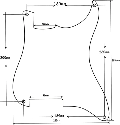 Vista 6 de Protector de púas de 4 agujeros para placa de arañazos en blanco, compatible con Fender Stratocaster Strat (3 capas negro)