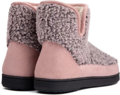 Vista 4 de RockDove - Pantuflas estilo botín de forro polar con espuma viscoelástica y suela de goma para mujer