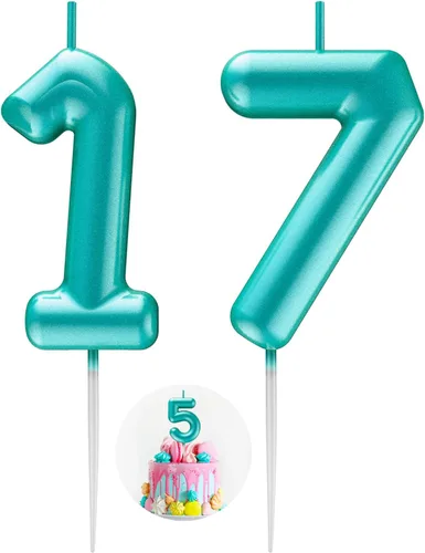 Vista 168 de Vela Azul Número 15 de Cumpleaños Velas 3D de Número para Pastel de Cumpleaños Decoración de Fiesta de Cumpleaños Suministros para Boda