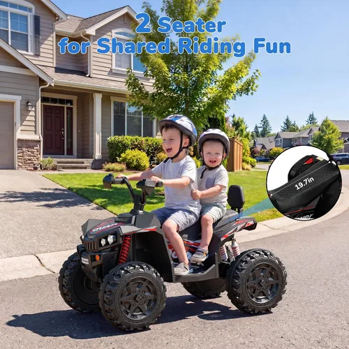 Vista 7 de Firstness ATV eléctrico de 24 V para niños de 4 ruedas para niños de 3 a 8 Negro
