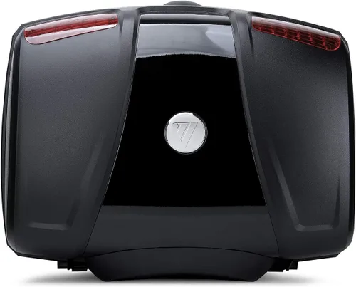 Vista 2 de AUTOINBOX caja universal para parte trasera de motocicleta Tronco, espacio de equipaje, 47 L dura con piezas de montaje, color negro
