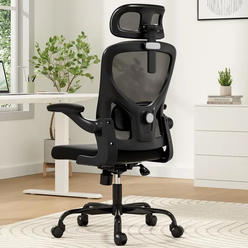 Vista 9 de Ergonomic Office Chair with Headrest, Breathable Mesh Office Chair with Wheels, High Back Computer Chair with Armrests and Adjustable Lumbar Support