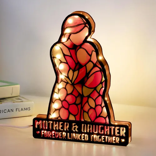 Vista 4 de Regalo para hija de mamá, regalos de cumpleaños para hija, regalo de Navidad para madre e hija, día de la madre, graduación decorativa con luz LED