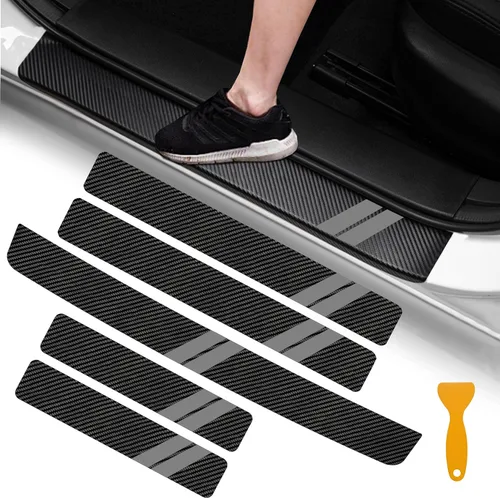 Vista 17 de YOSRTER 4 calcomanías decorativas para umbral de puerta, para Dodge Charger Challenger Durango Journey, ajuste universal para todos los autos Dodge