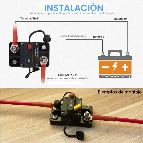 Vista 4 de E69 Interruptor de circuito de 10 A T3 con restablecimiento manual Mini de montaje en superficie IP66 Interruptor conmutable de 10 A