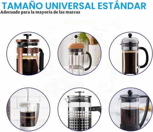 Vista 4 de YMMIND Vaso de vidrio de repuesto para prensa francesa de 34 onzas, diseño universal estándar, se adapta a la mayoría de las marcas de cafeteras