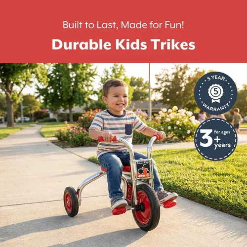 Vista 4 de SILVERRIDER Triciclo para Niños Pequeños, Triciclo Infantil para Preescolar, Guardería, Patio de Recreo, Triciclos Infantiles, Neumáticos de Goma