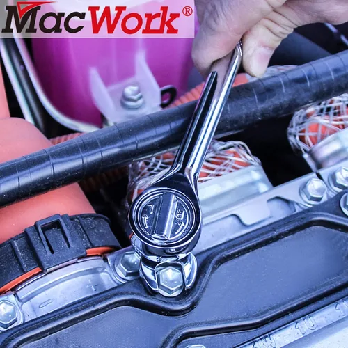 Vista 7 de MacWork Juego de 8 llaves métricas de 3/8 pulgadas, ideal para espacios reducidos, kit de 8 piezas con organizador de clip