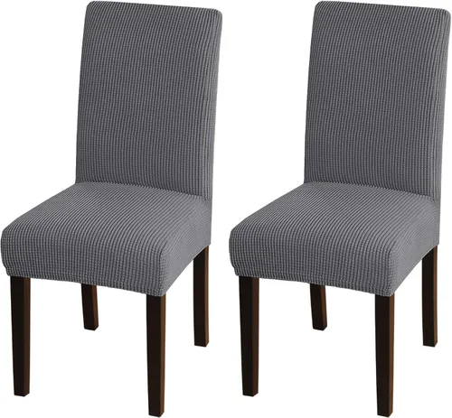 Vista 14 de Turquoize - Juego de 2 fundas elásticas para sillas de comedor, fundas lavables removibles para sillas de comedor, fundas de asiento para sillas