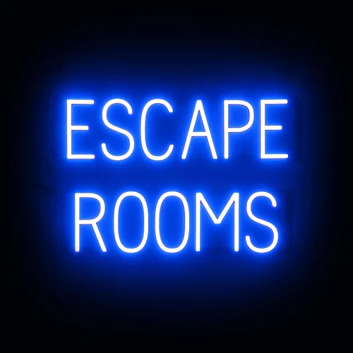Vista 53 de SpellBrite Cartel de ESCAPE ROOM Letrero relacionado con el entretenimiento con aspecto de neón, fuente de luz LED roja 23.6 x 15.0 pulgadas Rojo
