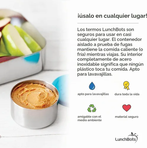 Vista 5 de LunchBots Recipientes de condimentos de acero inoxidable de 1.5 oz, 3 unidades florales