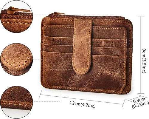 Vista 3 de BRASS TACKS LEATHERCRAFT Vintage Top Grain Leather Wallet for Men Gift Box