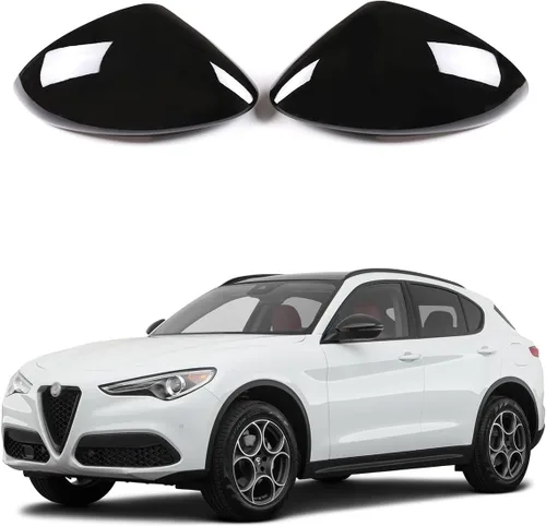 Vista 10 de Cubierta de espejo lateral compatible con Alfa Romeo Giulia 2017-2024, accesorios de decoración de coche