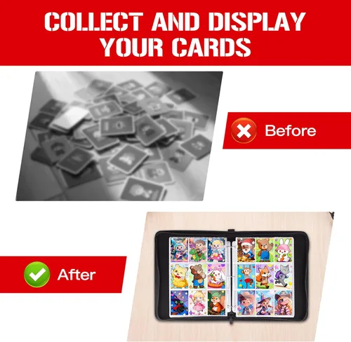 Vista 3 de Carpeta para tarjetas de 1800 tarjetas, 9 bolsillos, carpeta de tarjetas coleccionables con cremallera de alta calidad, carpeta de doble cara