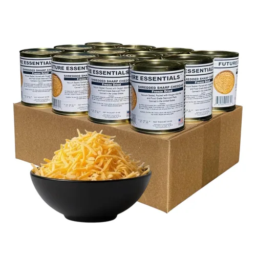 Vista 10 de Future Essentials Queso cheddar afilado liofilizado - Lata #2.5 - Suministro de alimentos de emergencia - Vida útil de 25 años - Fabricado