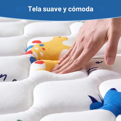 Vista 5 de Tapete de Juego de Espuma Premium Inodoro para Bebés de 36" x 36", Tapete de Gateo de Tela de Microfibra Suave para Piso - Cómodo e Hipoalergénico