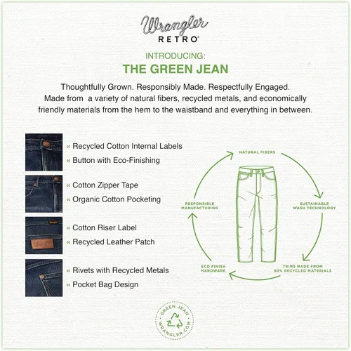 Vista 6 de Wrangler Jeans retro de talle alto para mujer, Verde