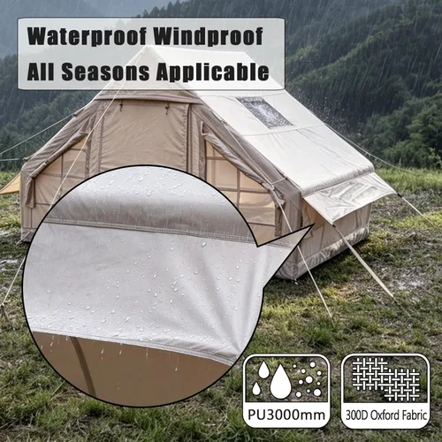 Vista 4 de Tiendas de campaña inflables con bomba de mano, tiendas de campaña Air Glamping, tienda de campaña inflable impermeable y resistente al viento