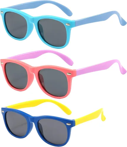 Vista 24 de FANNYGO Paquete de 3 lentes de sol polarizados para niños y niñas de 3 a 10 años Negro