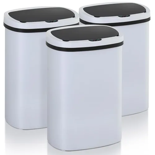 Vista 13 de Basurero de cocina con sensor de movimiento de 13 galones, cubo de basura con sensor automático de 50 L, cubo de basura inteligente con tapa