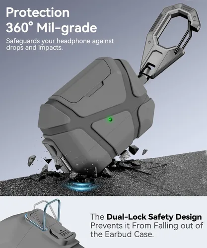 Vista 5 de Funda para AirPods Pro 3ra Generación (2025 Nuevo), Diseño de Bloqueo Seguro y Soporte para Teléfono Compatible con Airpods Pro 3ra Generación Funda