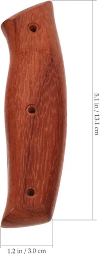 Vista 4 de Zerodeko Mango de repuesto para cuchillo de cocina, mango de reparación de cuchillo de madera, mango de agarre, accesorios de repuesto con tuercas