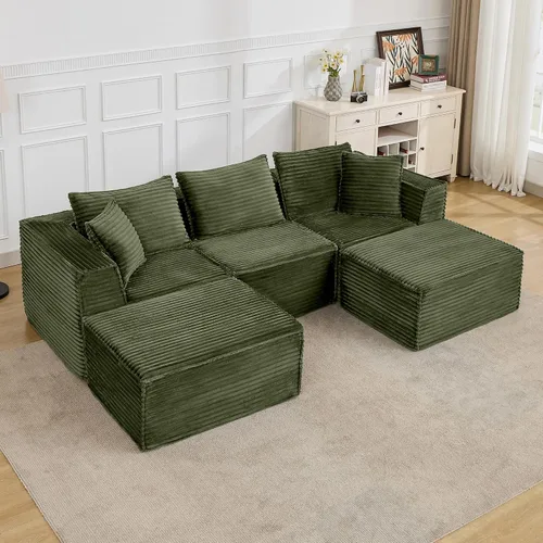 Vista 11 de Sofá modular modular de 107 pulgadas, moderno sofá seccional Cloud con asiento profundo, sofá deshuesado en forma de L con diván para sala de estar