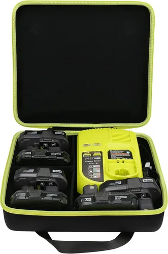 Vista 5 de khanka Estuche rígido para batería y cargador Ryobi 12v/18v/40v+unidad de compresión Ryobi 18 voltios ONE