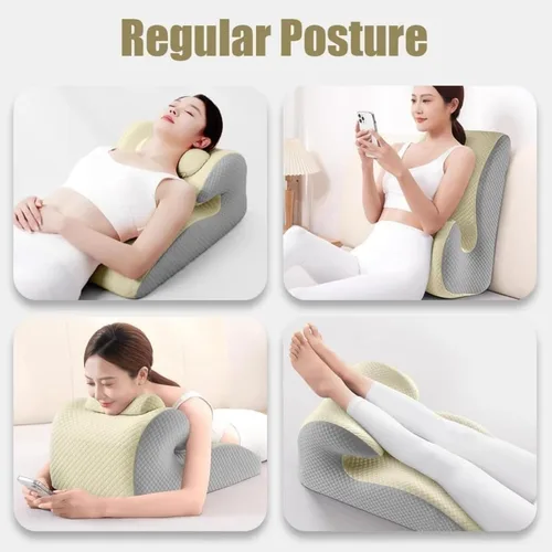 Vista 6 de Almohada multifuncional para parejas, almohada de cuña de cama, espuma viscoelástica, suave, para dormir, inclinada y acostada, almohada de estómago
