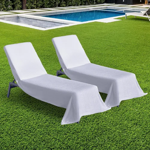 Vista 9 de Boca Terry - Toalla para silla de salón, toallas de tumbona para sillas de piscina Fundas de toalla para sillas de playa 100% algodón con parte