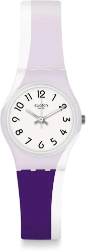 Vista 2 de Swatch Reloj analógico de cuarzo para mujer con correa de silicona LW169, Blanco, Pulsera