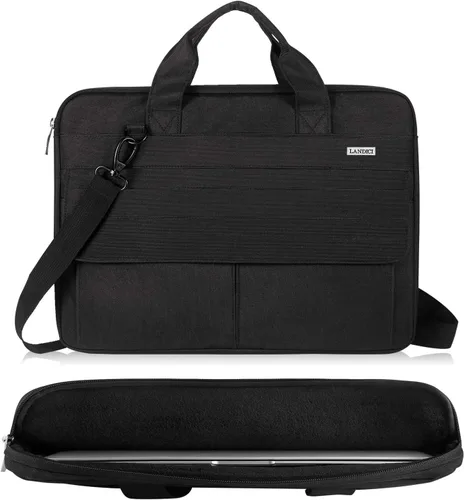 Vista 3 de LANDICI Bolsa para Laptop Funda de Transporte de 15.6 Pulgadas con Correa para el Hombro, Funda Delgada Impermeable para Computadora Compatible
