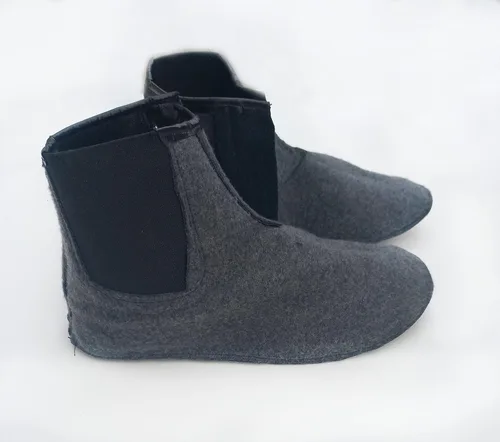 Vista 4 de Calcetines de piel de oveja para hombre, calcetines de cuero con cremallera