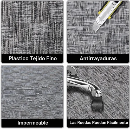 Vista 5 de AiBOB Alfombrilla para silla de oficina para suelo de madera dura y baldosas, 36" x 48" resistente para computadora y silla de escritorio