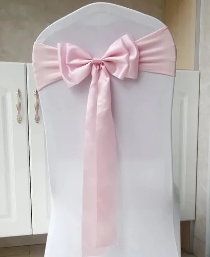 Vista 22 de 6 bandas elásticas para silla, lazos dobles, bandas de elastano para decoración de bodas, fiestas, cumpleaños, banquetes, suministros de Navidad