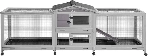 Vista 9 de Aivituvin - Corral para conejos, corral para mascotas, jaula para animales pequeños con forro impermeable - Corral extensible