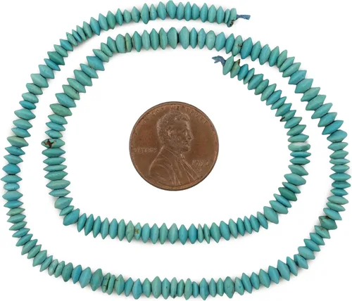 Vista 2 de TheBeadChest - Cuentas Heishi de piedra azul turquesa de 0.116 pulgadas (0.157 in)