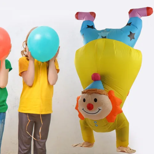 Vista 7 de TOPINCN Disfraz inflable para adulto, disfraz de fiesta de payaso, disfraz inflable de payaso al revés, disfraz de cosplay, overol de fantasía