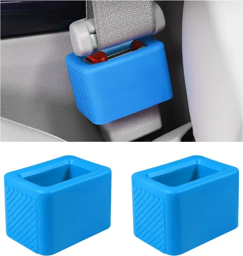 Vista 11 de Yourkar 2 piezas de soporte para hebilla de cinturón de seguridad, refuerzo de hebilla de cinturón de seguridad de silicona antideslizante para Negro