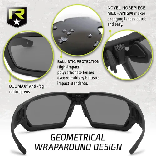 Vista 2 de Revision Military SHADOWSTRIKE - Kit de gafas de sol balísticas polarizadas color negro