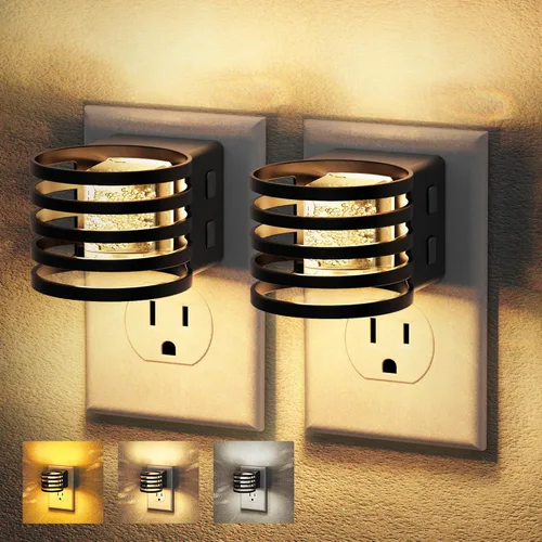 Vista 18 de JandCase Luz nocturna LED, paquete de 2, luces nocturnas que se enchufan a Negro