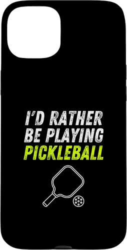 Vista 9 de iPhone 16 I'd Rather Be Playing Pickleball Phone Case Funny Pickleball Case